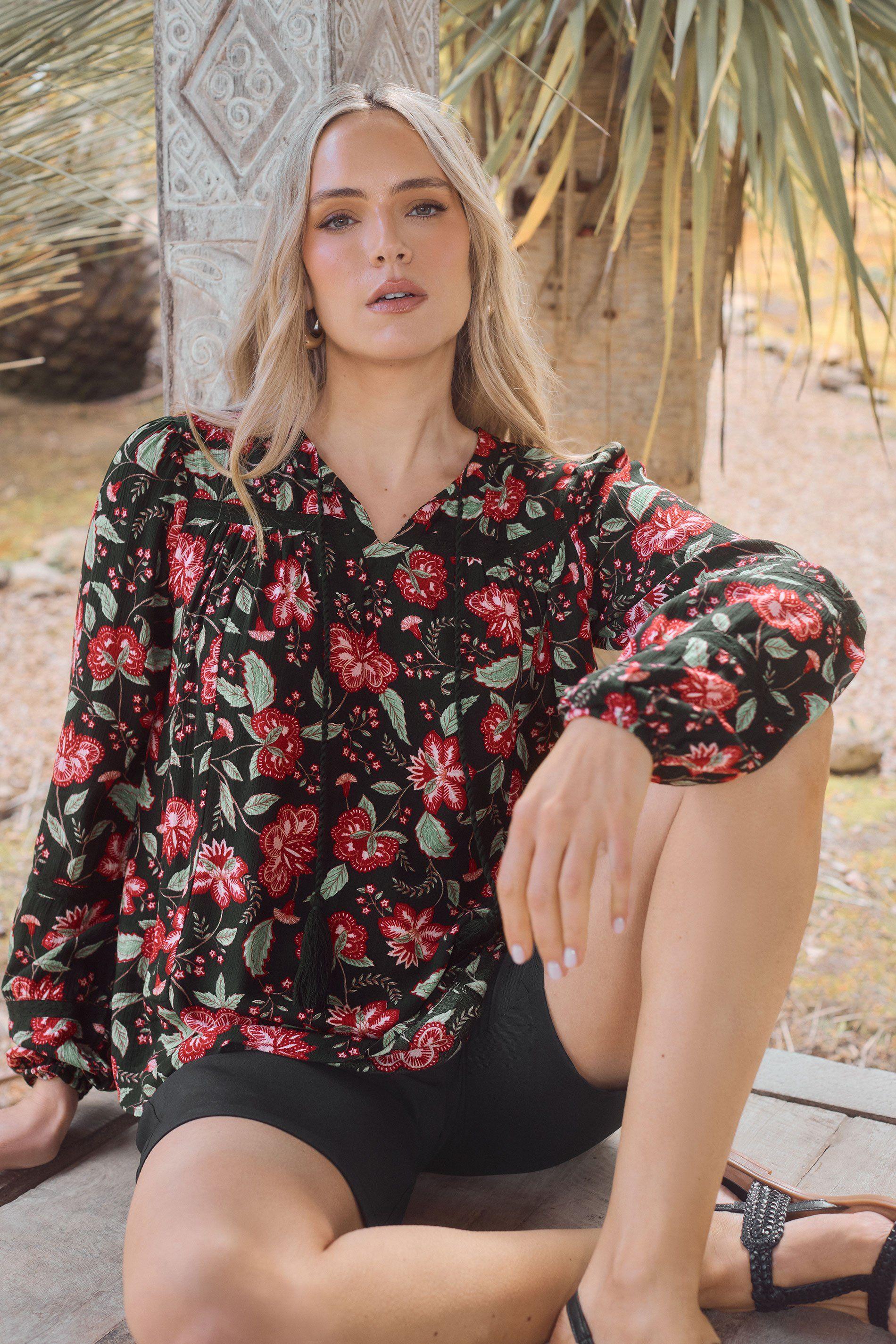 Tall Floral Tassel Tie Blouse by LONG TALL SALLY