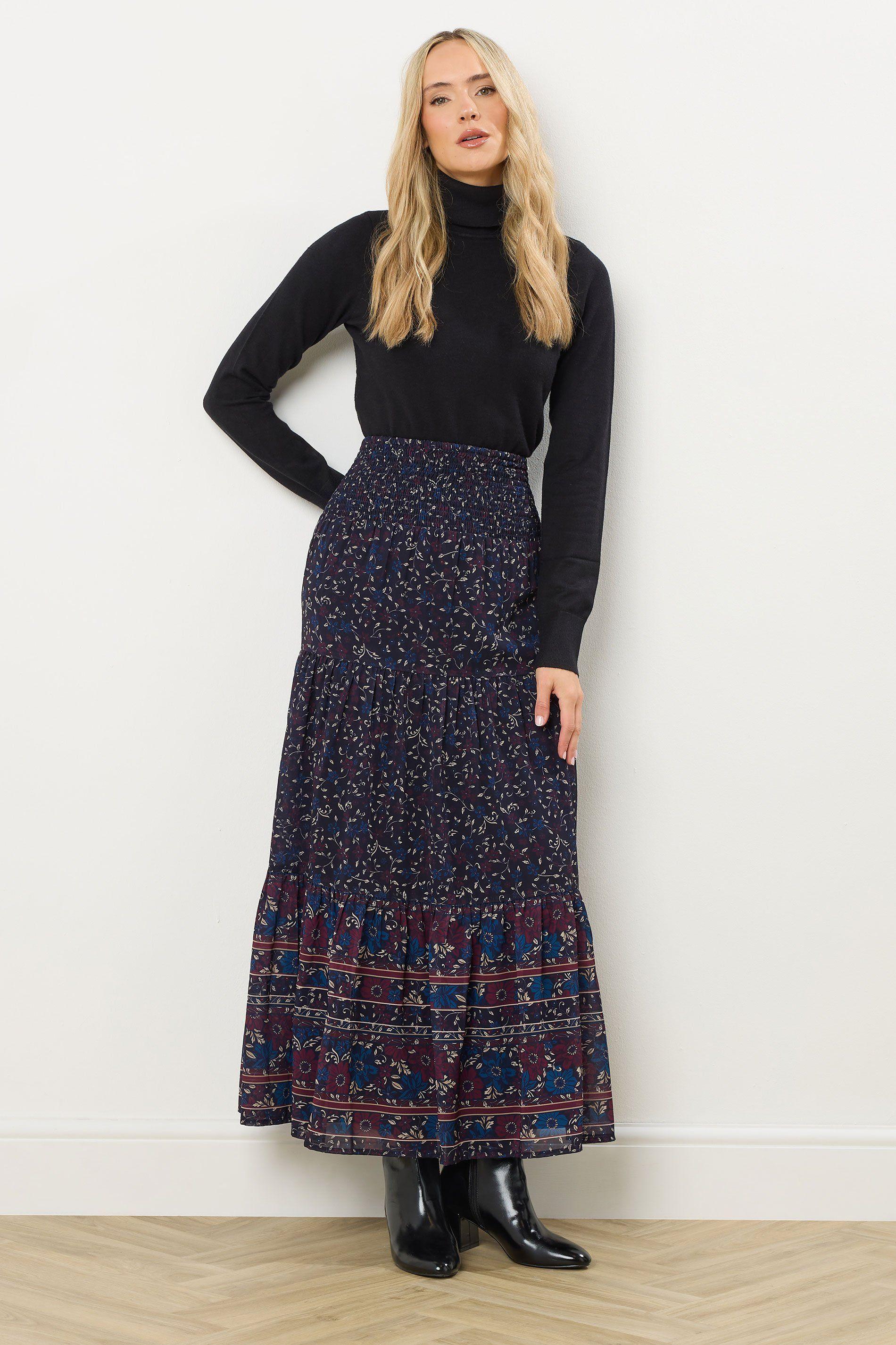 Tall Floral Tiered Maxi Skirt by LONG TALL SALLY