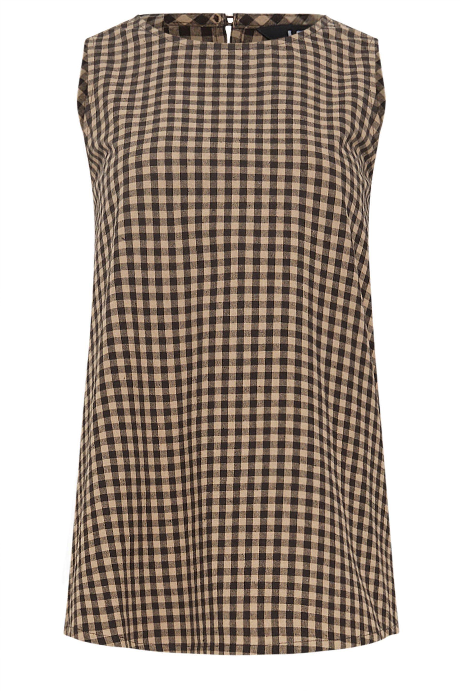 Tall Gingham Print Vest Top by LONG TALL SALLY