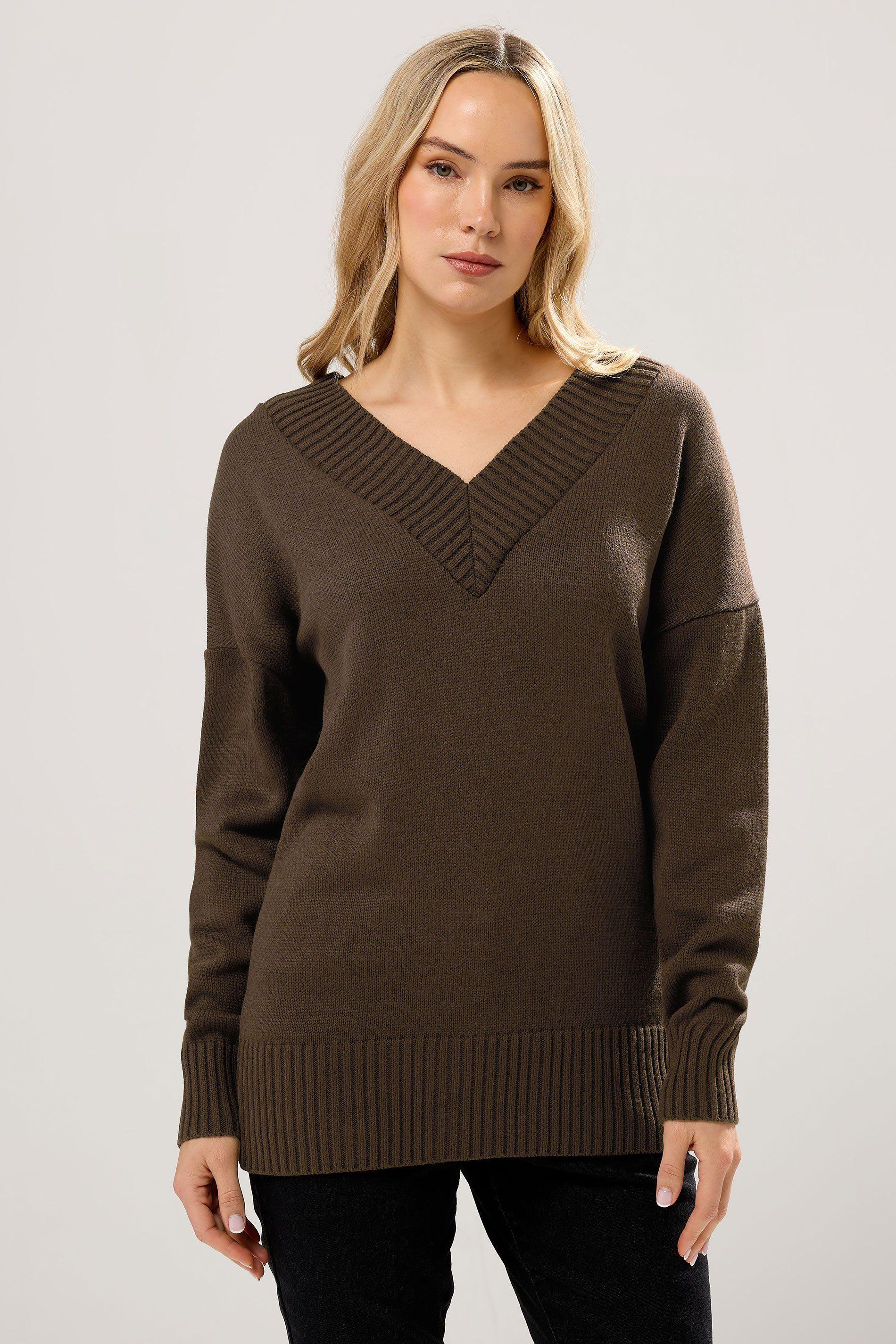 Tall Knitted V-Neck Jumper by LONG TALL SALLY