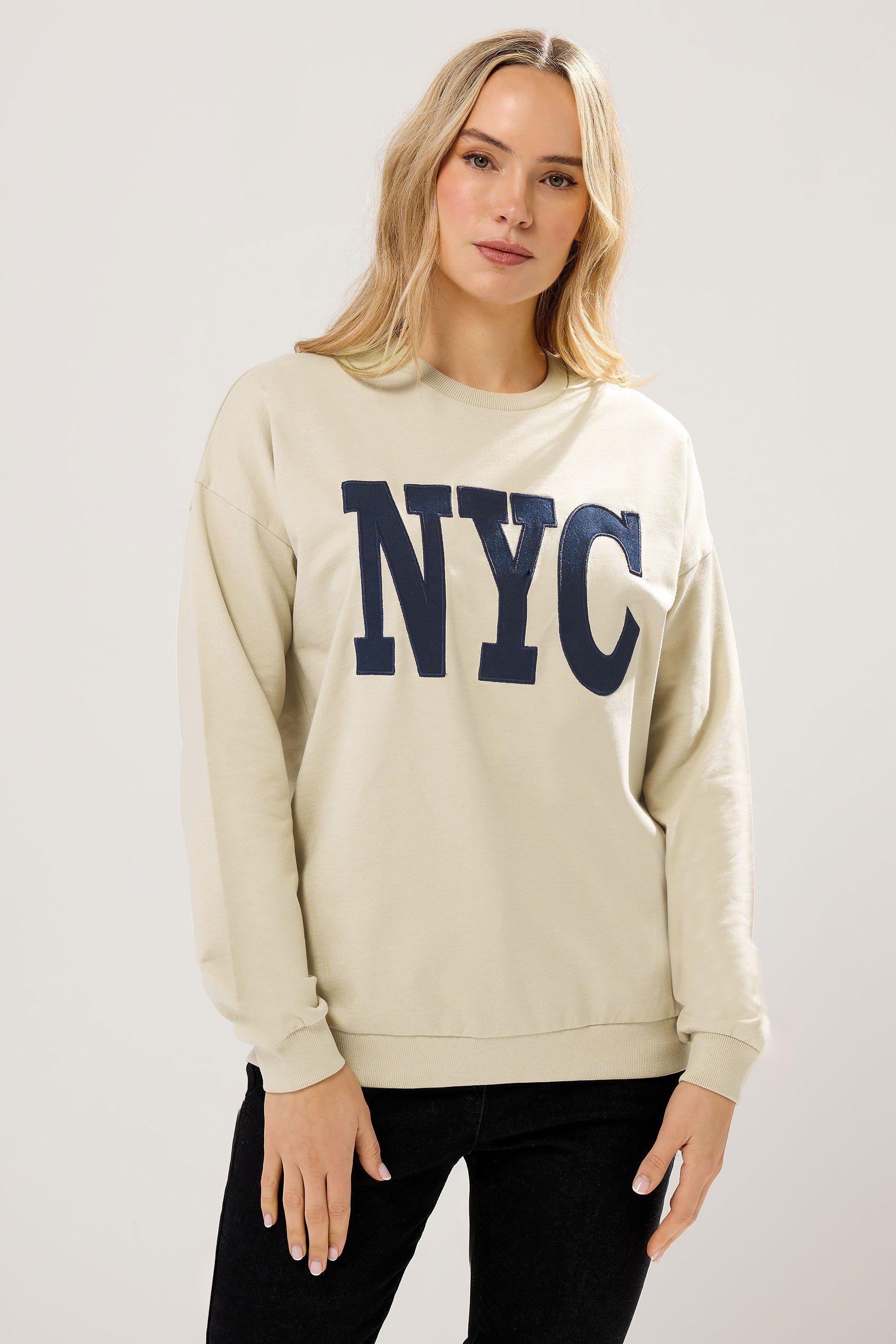 Tall 'NYC' Applique Slogan Sweatshirt by LONG TALL SALLY