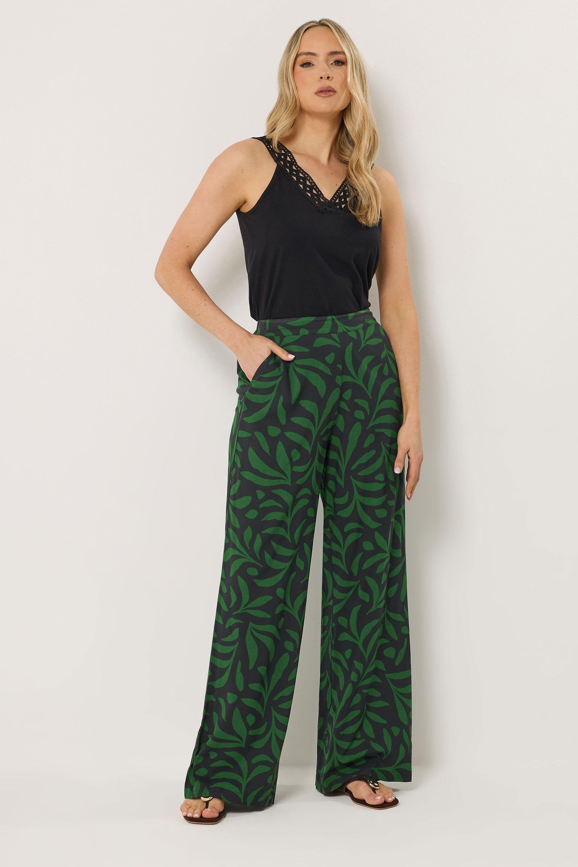 Tall Palm Print Wide Leg Trousers by LONG TALL SALLY