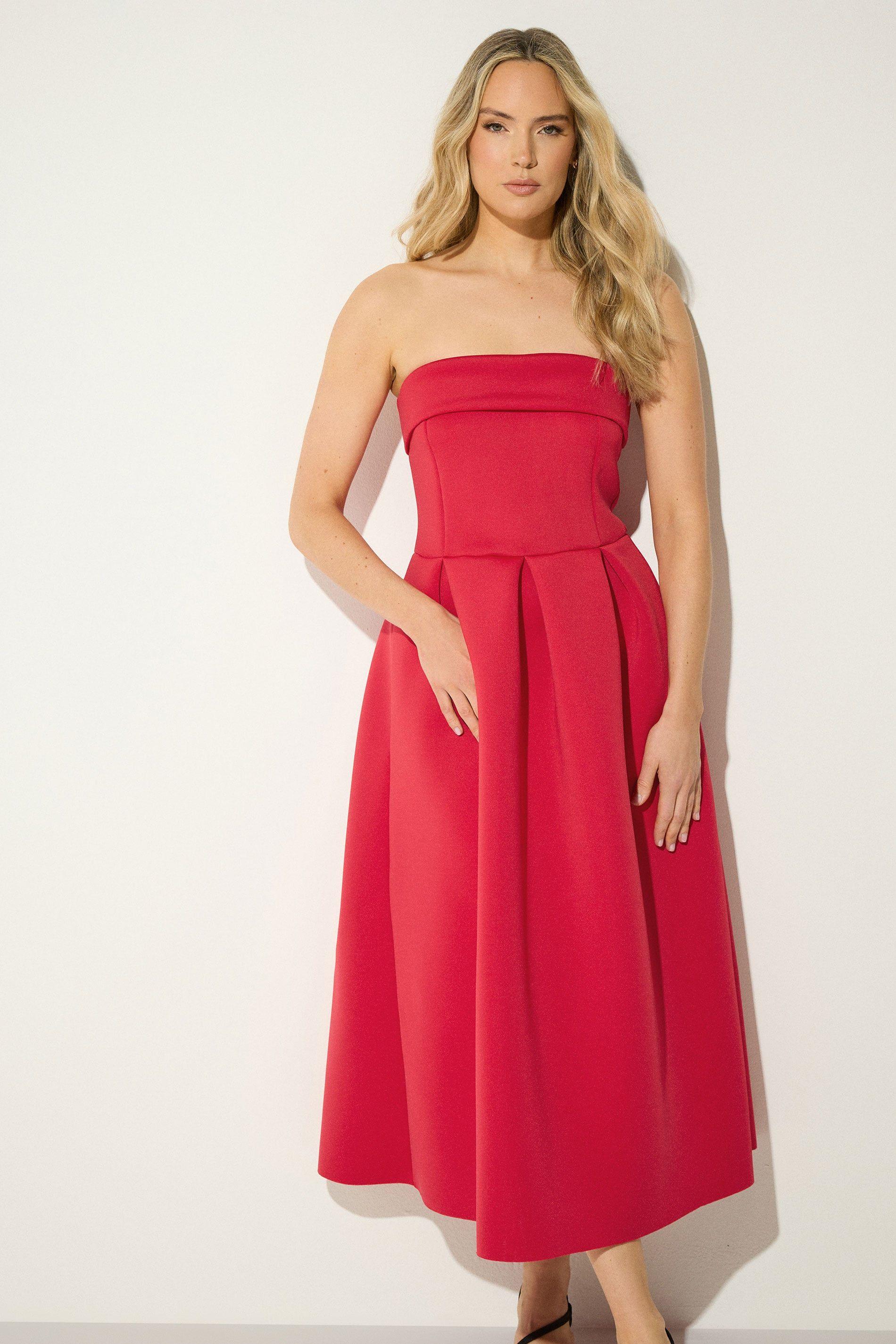 Tall Pleated  Detail Midi Dress by LONG TALL SALLY