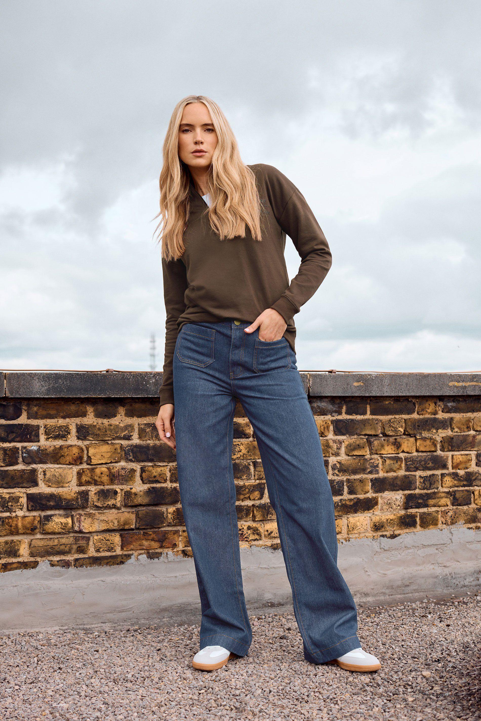 Tall Pocket Detail Wide Leg Jeans by LONG TALL SALLY