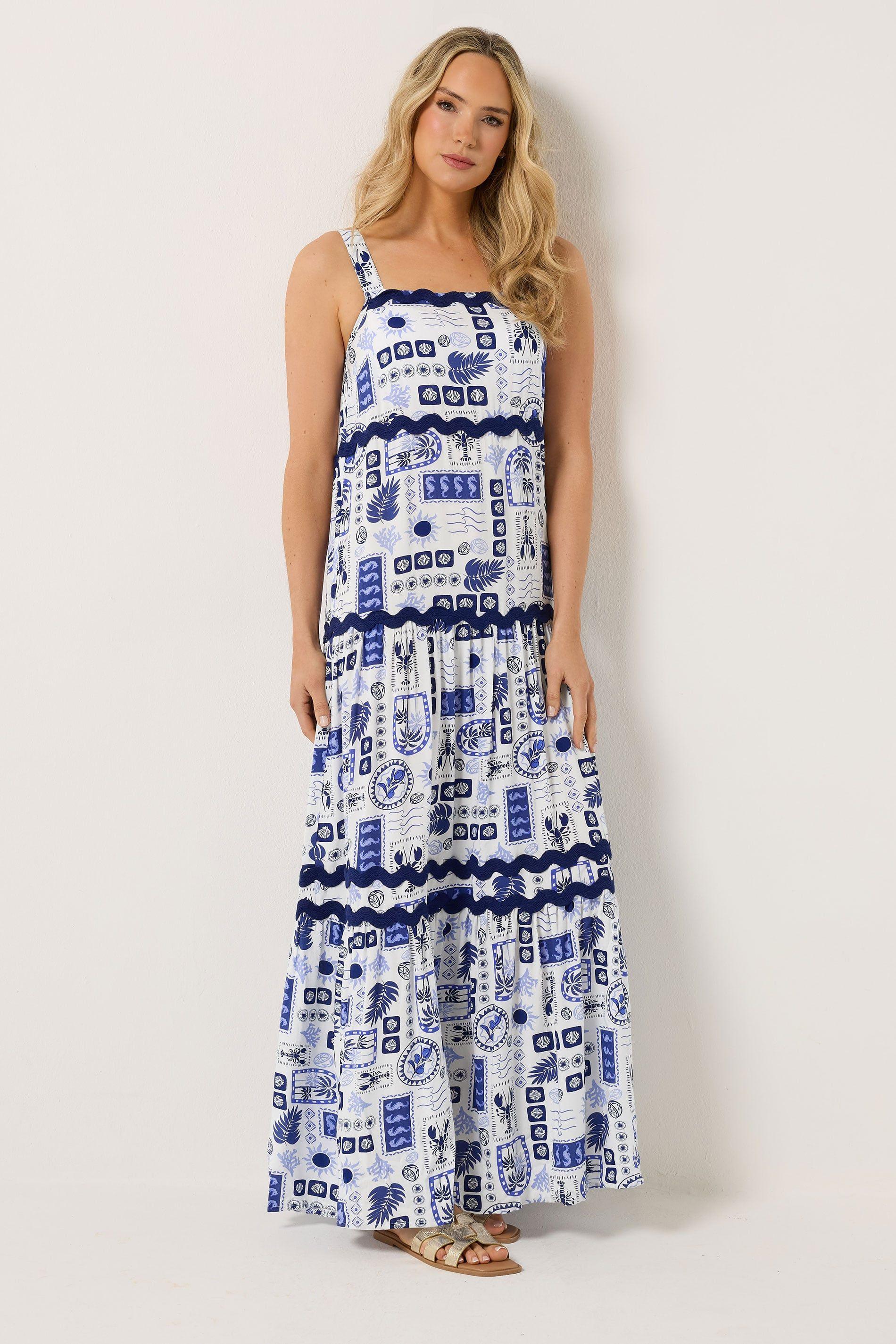 Tall Postcard Print Maxi Dress by LONG TALL SALLY