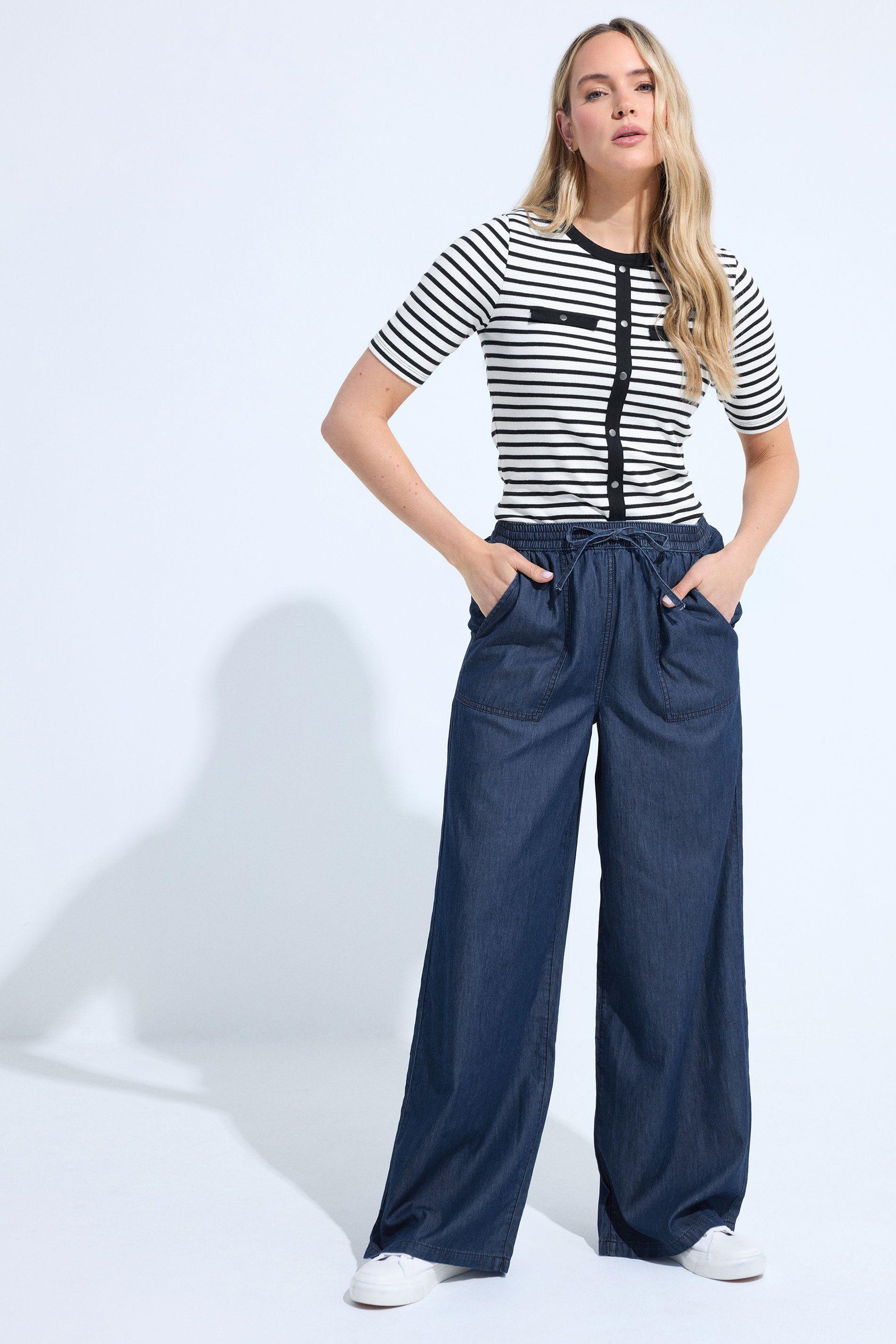 Tall Pull On Wide Leg Jeans by LONG TALL SALLY