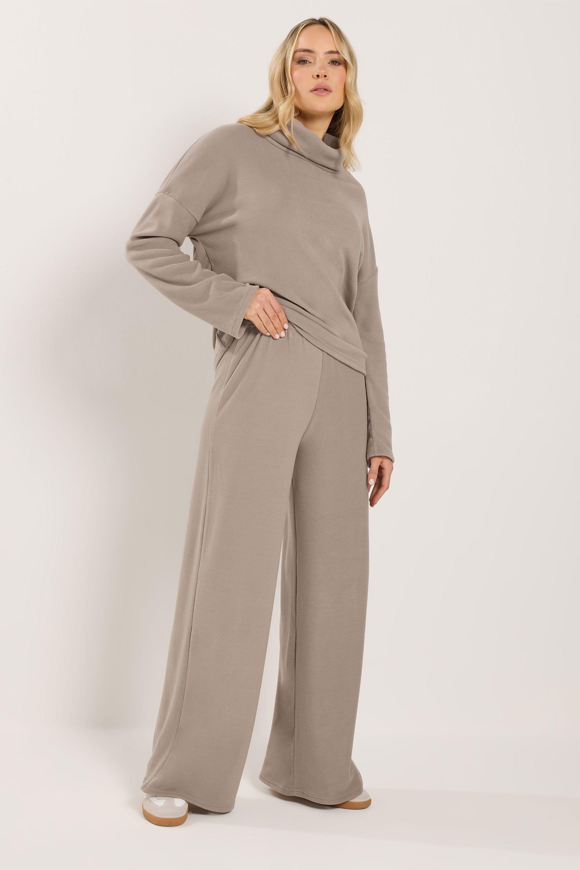 Tall Ribbed Wide Leg Trousers by LONG TALL SALLY