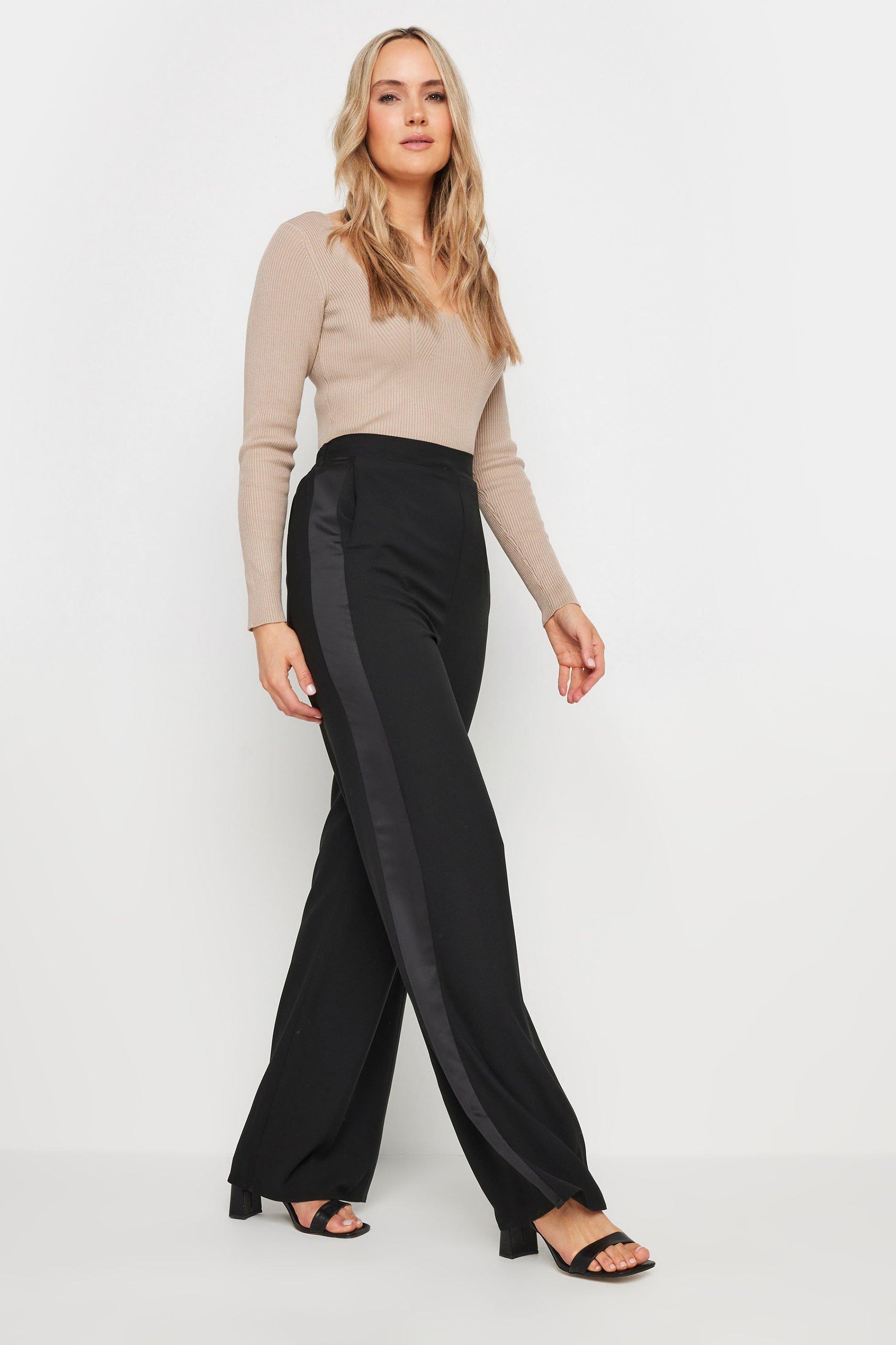 Tall Satin Wide Leg Trousers by LONG TALL SALLY