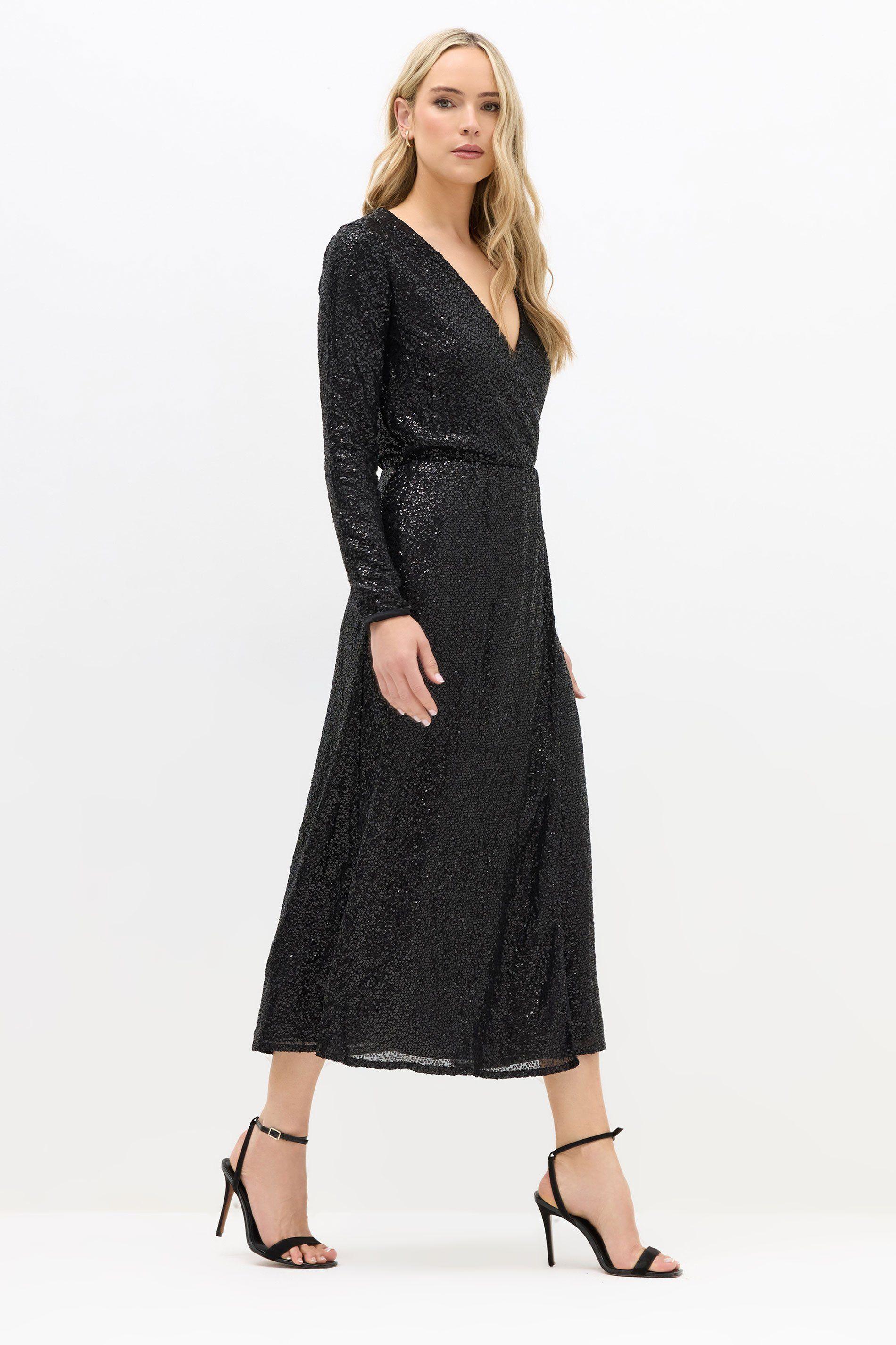 Tall Sequin Wrap Dress by LONG TALL SALLY
