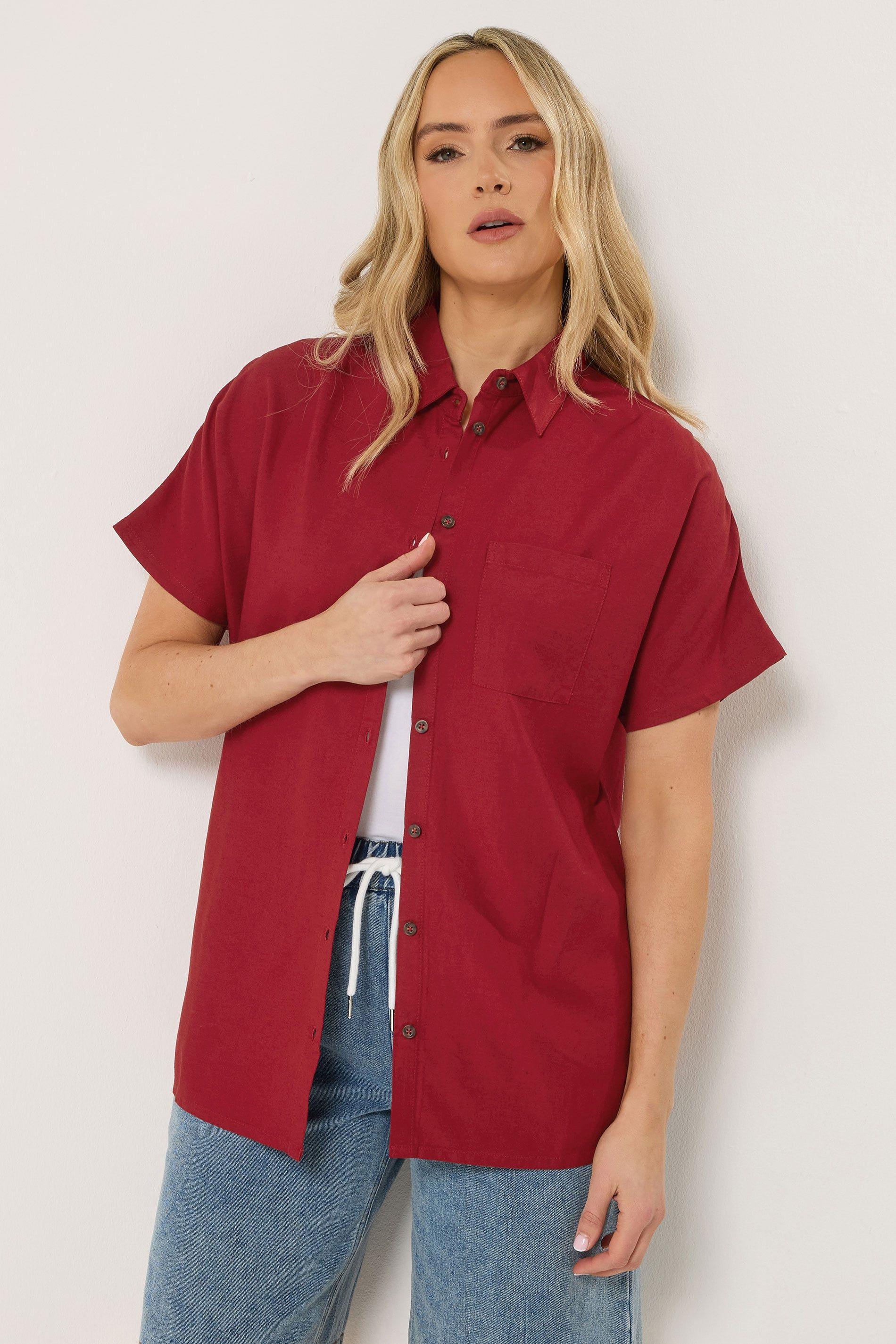 Tall Short Sleeve Linen Shirt by LONG TALL SALLY