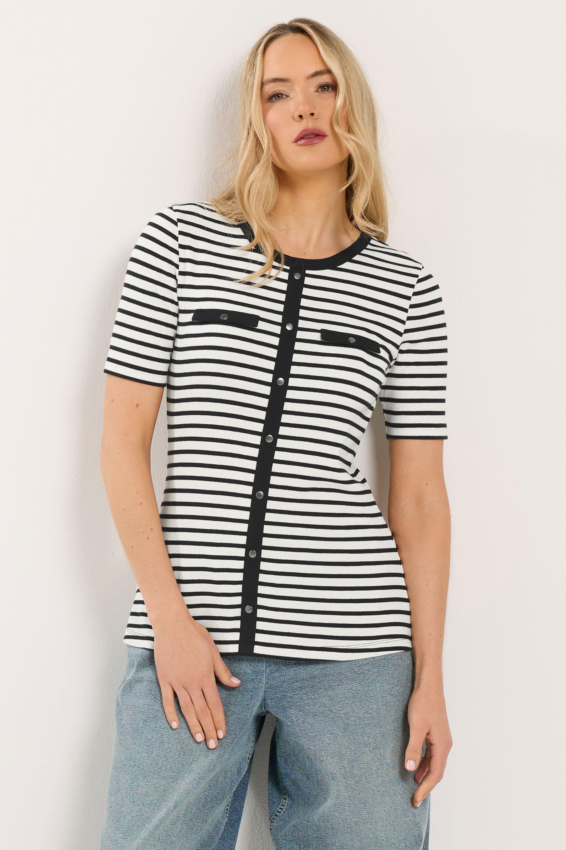 Tall Stripe Button Top by LONG TALL SALLY
