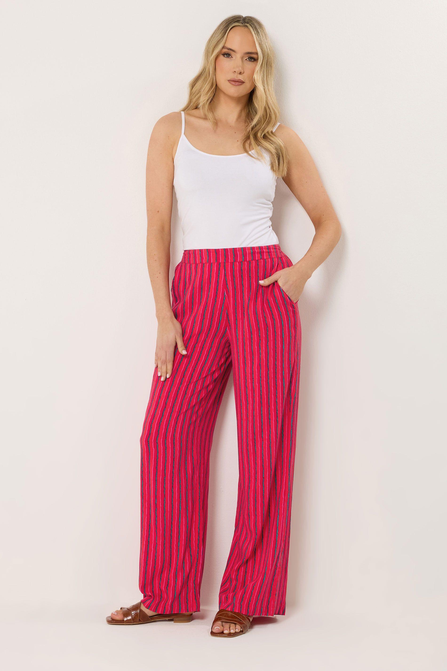 Tall Stripe Wide Leg Trousers by LONG TALL SALLY