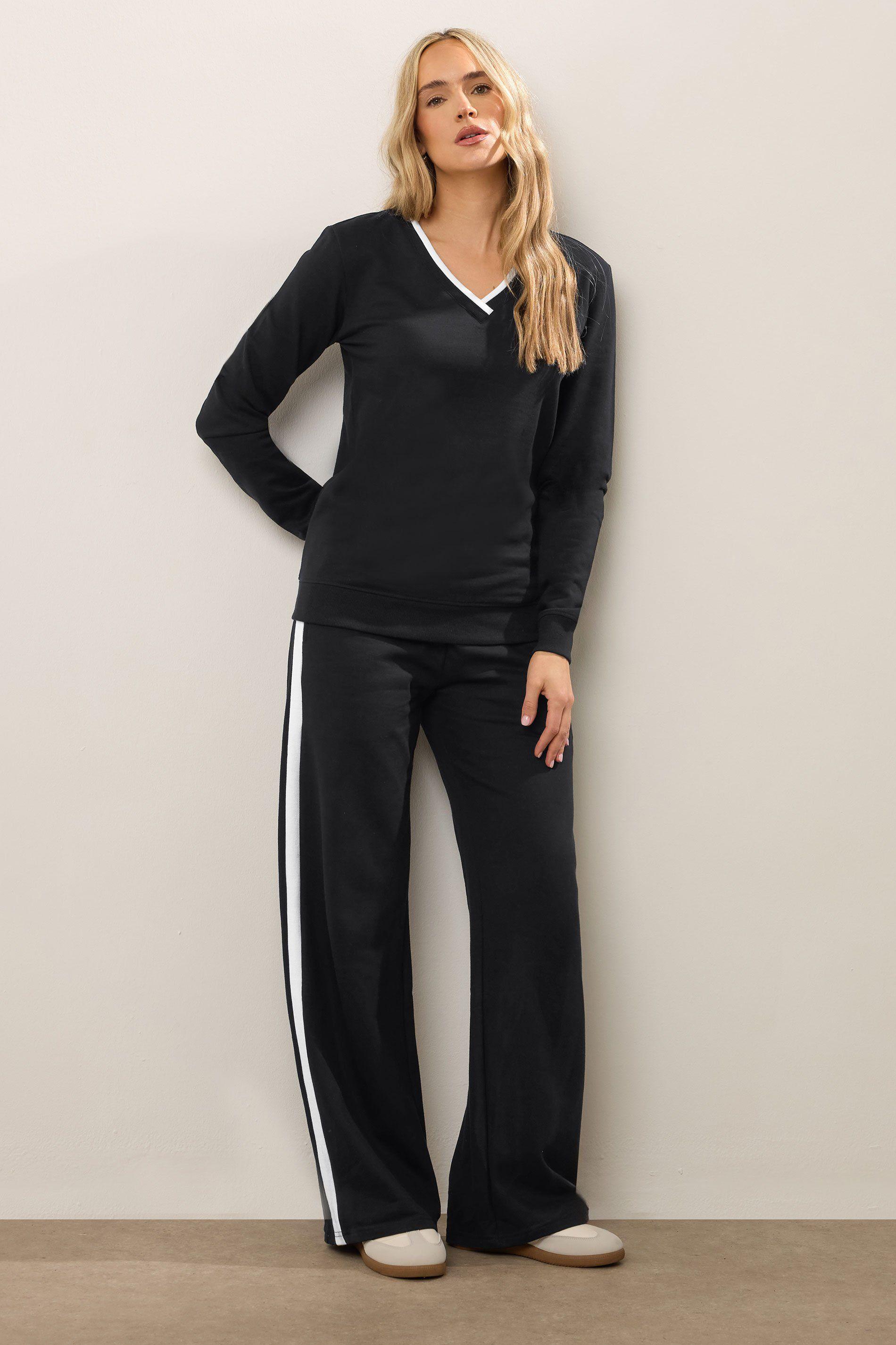 Tall Striped Wide Leg Joggers by LONG TALL SALLY