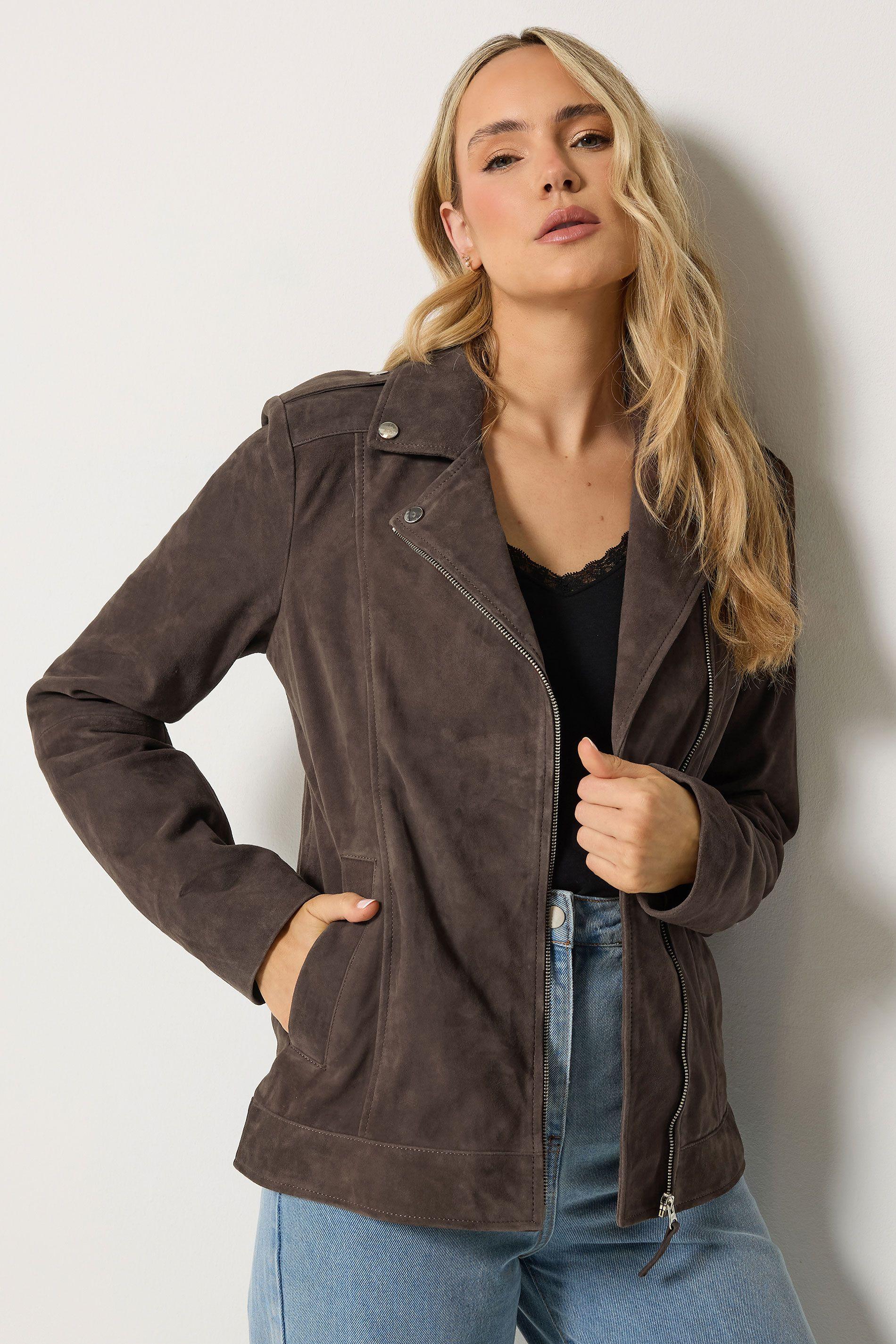 Tall Suede Biker Jacket by LONG TALL SALLY