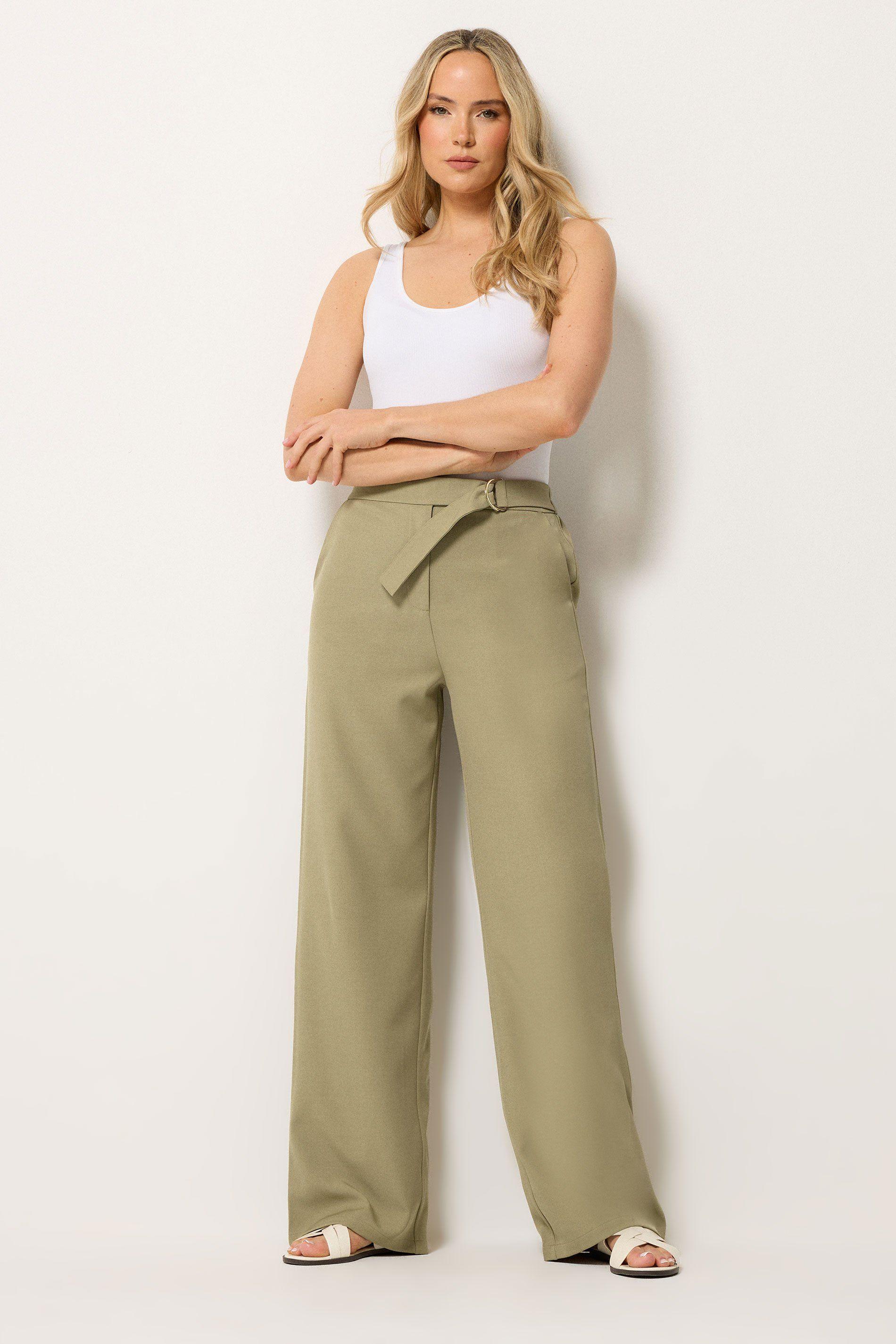 Tall Tab Detail Wide Leg Trousers by LONG TALL SALLY