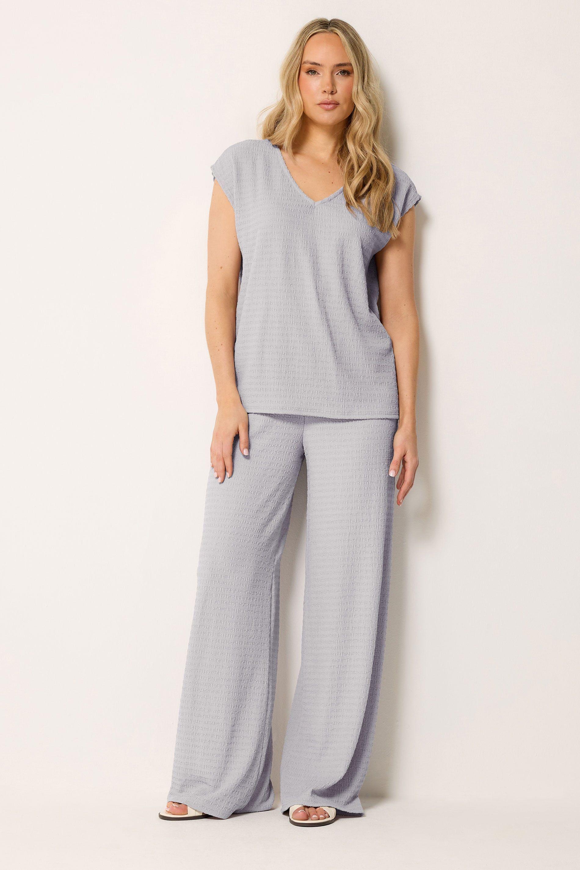 Tall Textured Wide Leg Trousers by LONG TALL SALLY