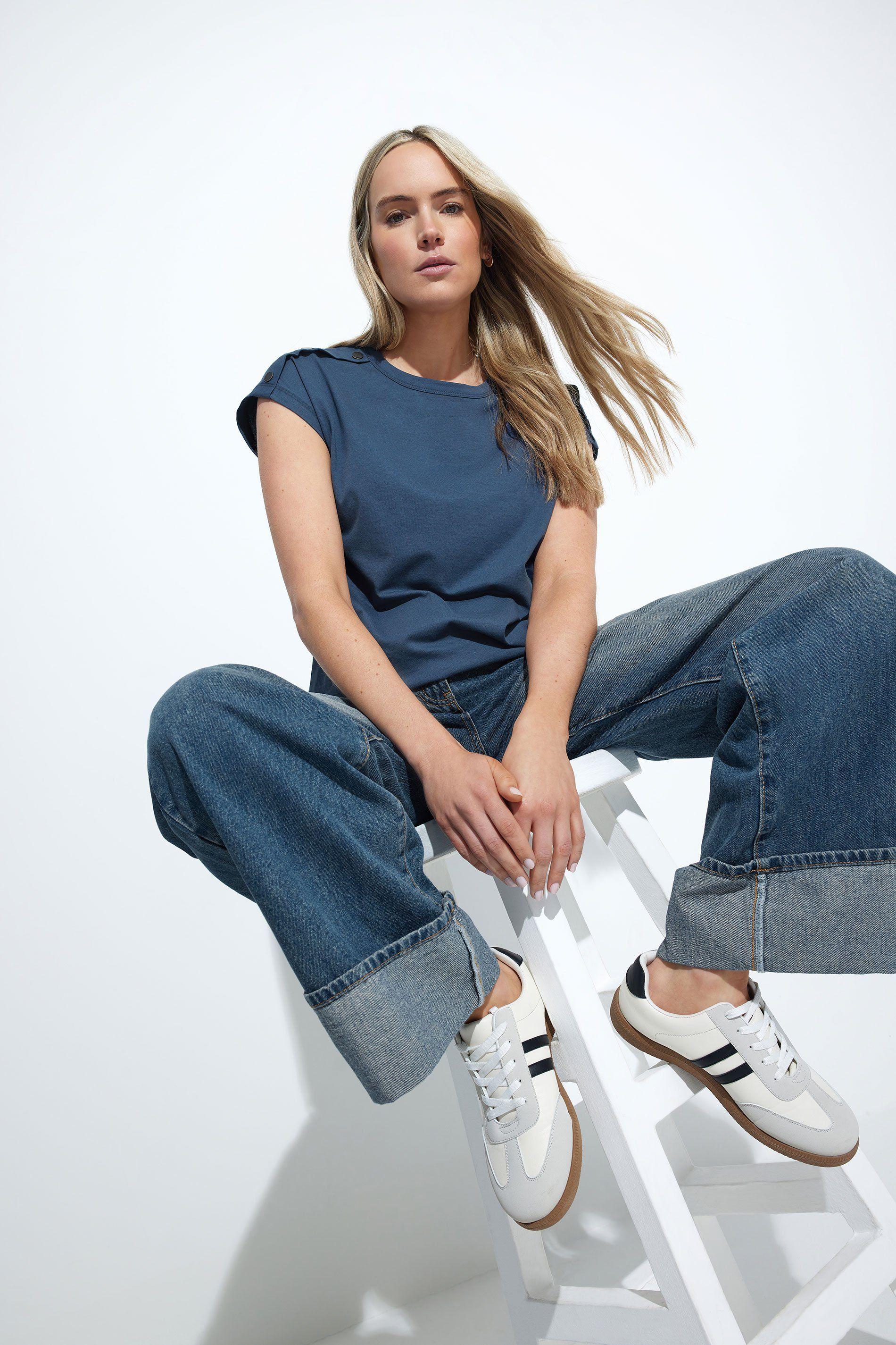 Tall Turn Up Wide Leg Jeans by LONG TALL SALLY