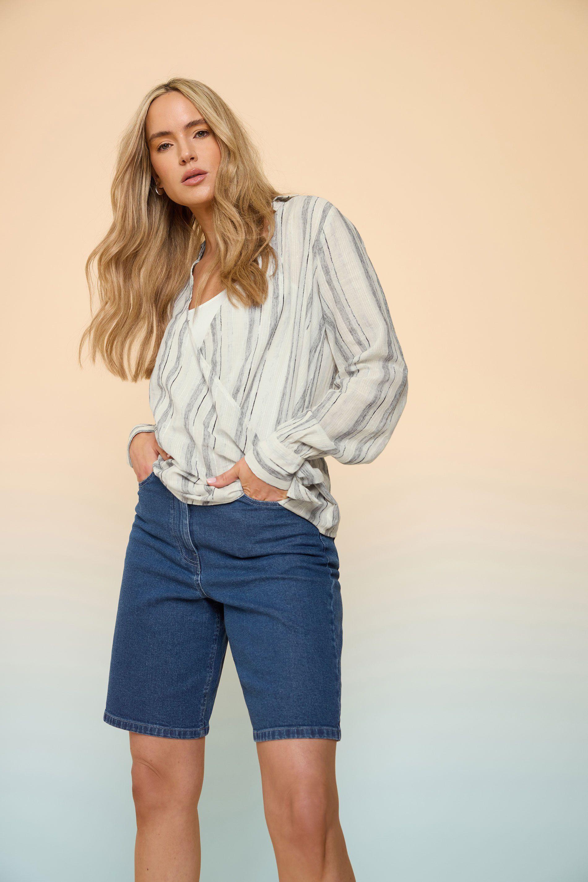 Tall Woven Stripe Wrap Shirt by LONG TALL SALLY