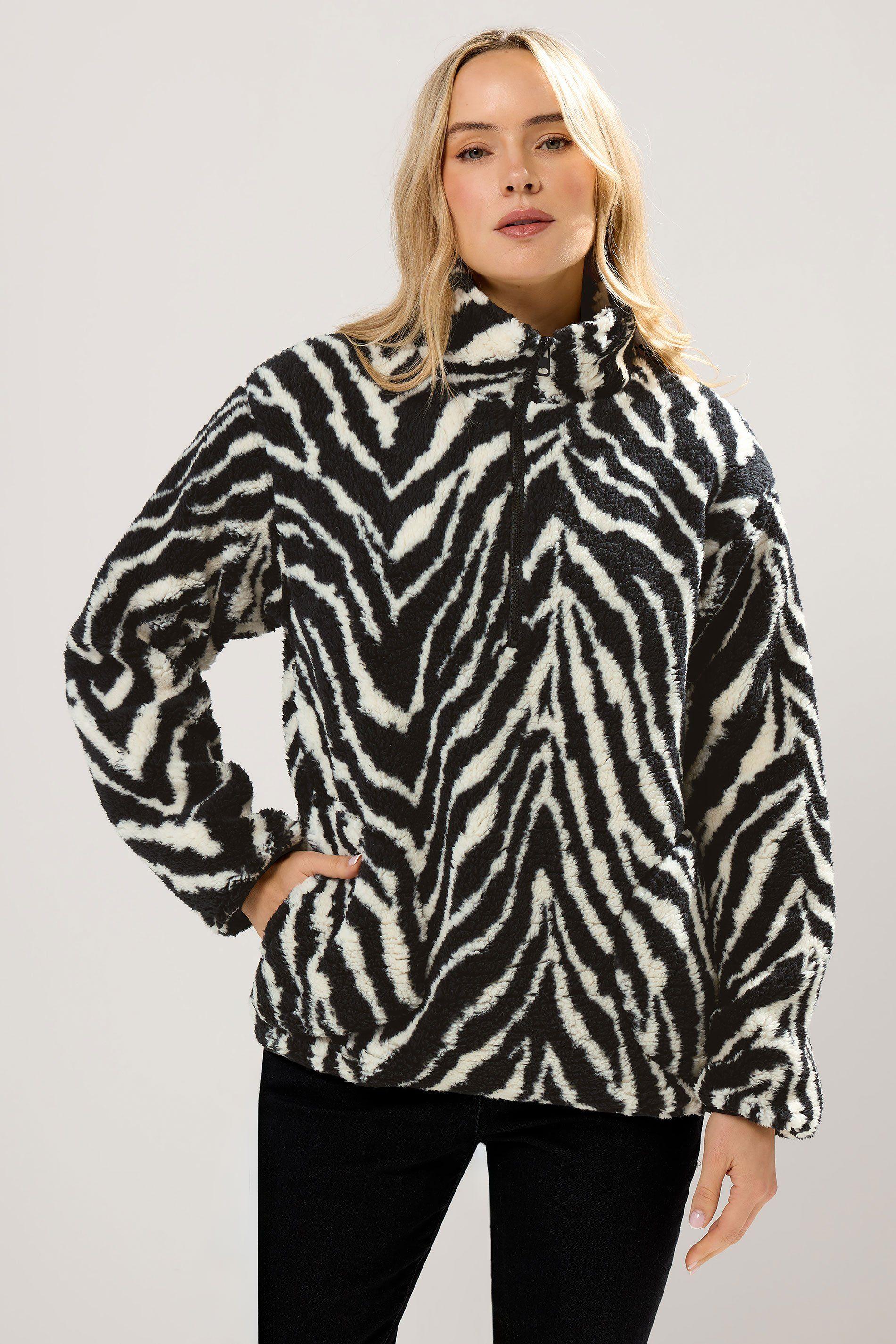 Tall Zebra Half Zip Fleece Jacket by LONG TALL SALLY
