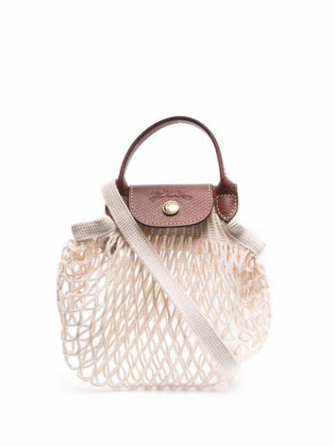 Le Pliage Filet XS knitted mesh cross-body bag by LONGCHAMP