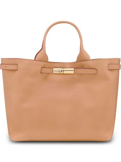 Le Roseau L leather tote bag by LONGCHAMP