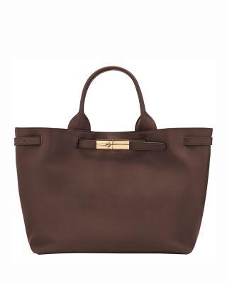 Le Roseau Smart Large Leather Tote by LONGCHAMP