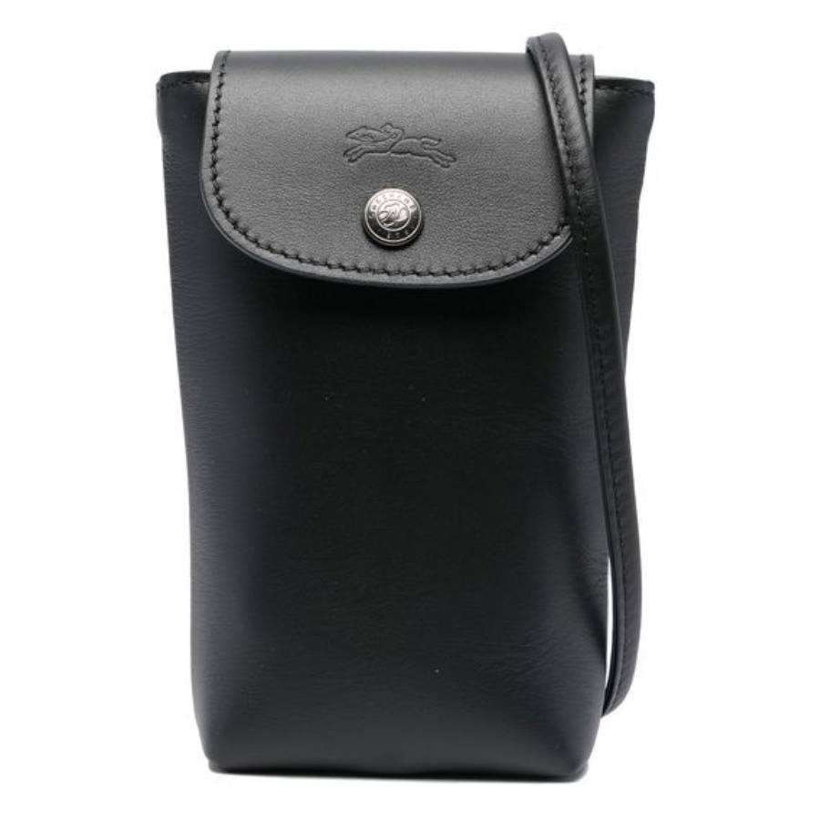 Longchamp Le Pliage Xtra Phone Case With Leather Lace Black by LONGCHAMP