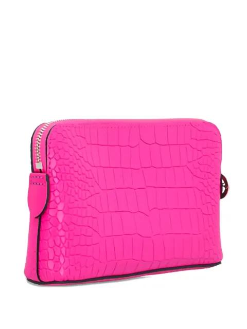 crocodile-effect clutch bag by LONGCHAMP