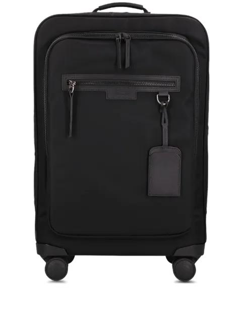 leather-trimmed wheeled trolley by LONGCHAMP