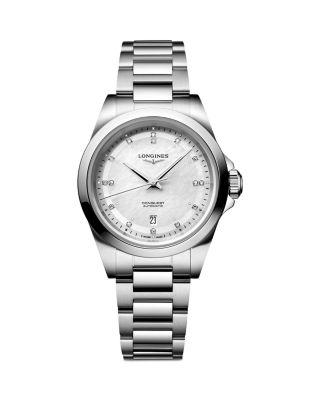Conquest White Mother of Pearl Watch by LONGINES