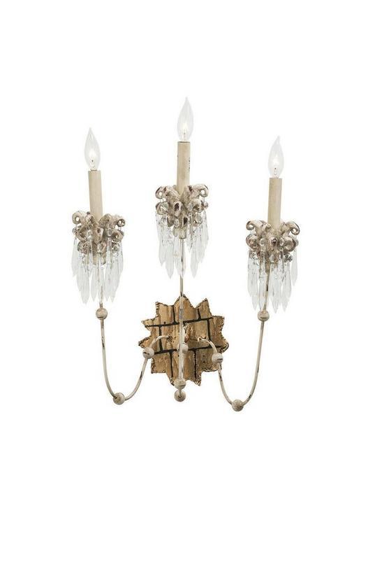 3 Bulb Wall Light Sconce Beige Patina & Gold LED E14 60W Bulb by LOOPS 3 Bulb Wall Light Sconce Beige Patina & Gold LED E14 60W Bulb by LOOPS