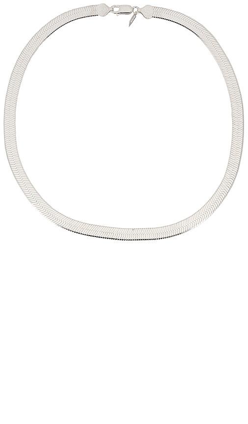 Loren Stewart XL Herringbone Necklace in Metallic Silver by LOREN STEWART