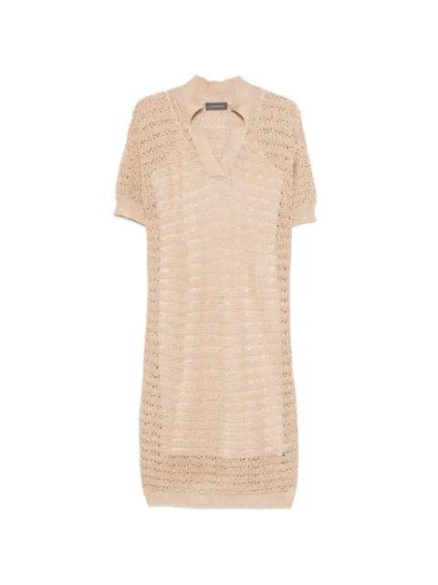 V-neck open-knit dress by LORENA ANTONIAZZI