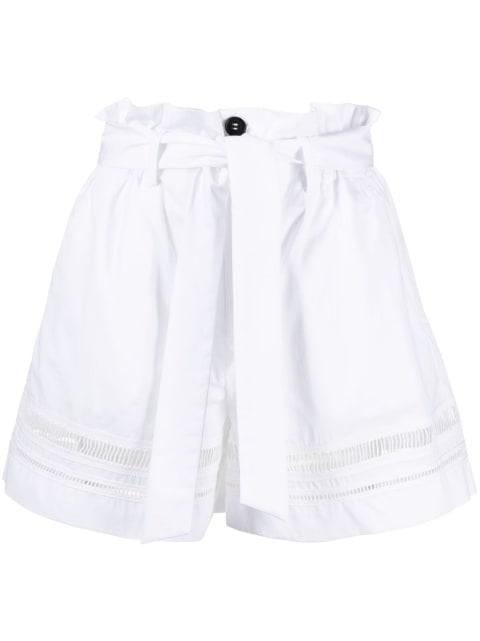 belted cotton shorts by LORENA ANTONIAZZI