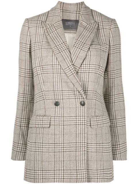 check-pattern patch blazer by LORENA ANTONIAZZI