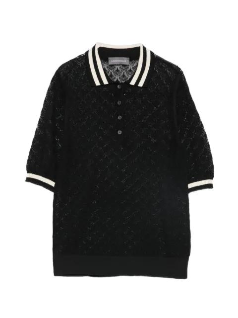 diamond-pointelle polo shirt by LORENA ANTONIAZZI
