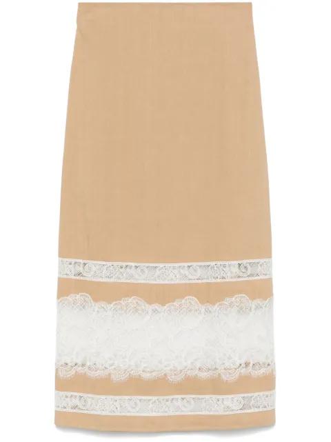 lace-trimmed midi shirt by LORENA ANTONIAZZI