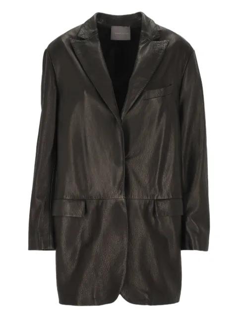 leather single-breasted coat by LORENA ANTONIAZZI