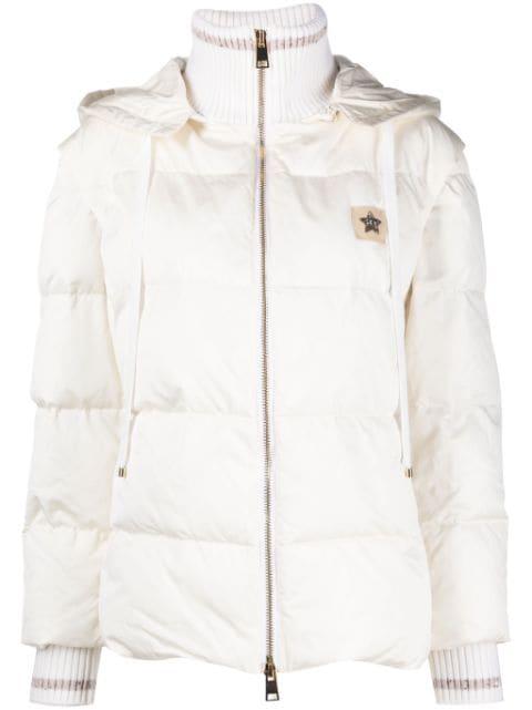 logo-patch padded jacket by LORENA ANTONIAZZI
