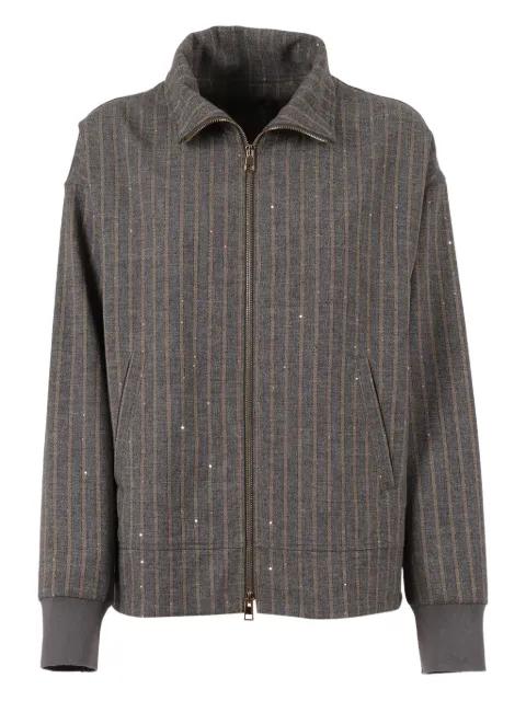 pinstripe sequin-embellished jacket by LORENA ANTONIAZZI