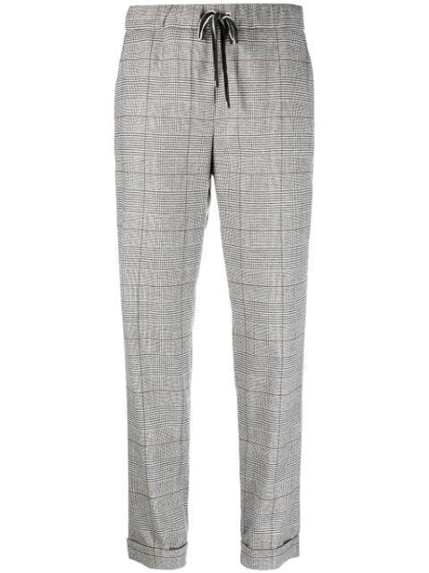 plaid-check pattern tapered-leg trousers by LORENA ANTONIAZZI