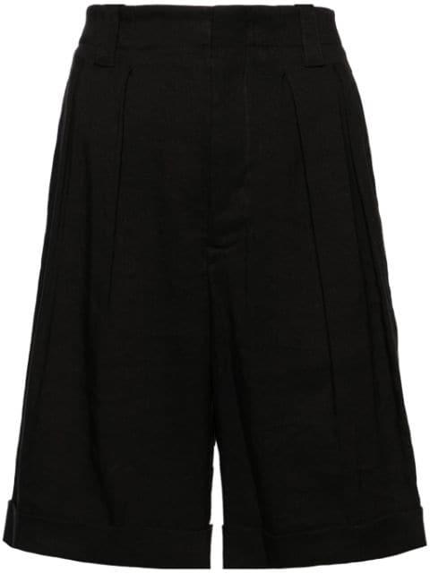 pleat-detail linen blend shorts by LORENA ANTONIAZZI