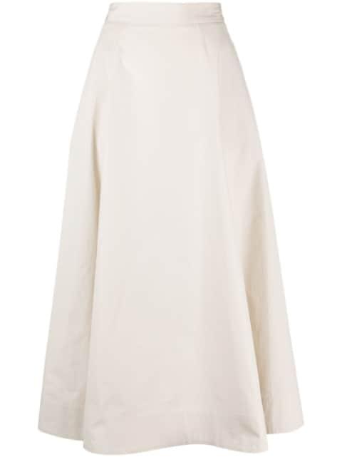 pleated cotton midi skirt by LORENA ANTONIAZZI