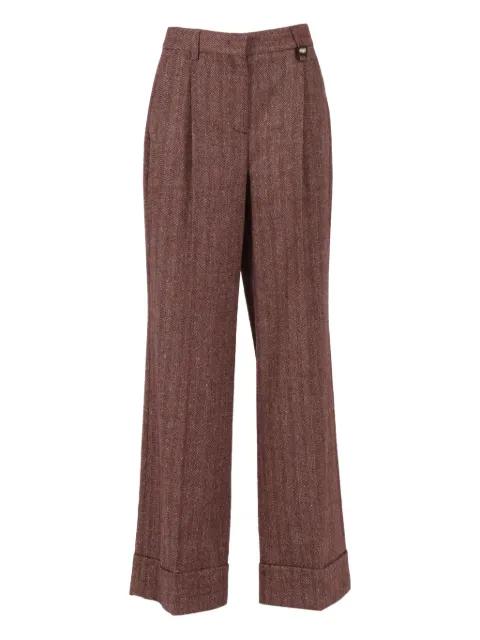 pleated herringbone trousers by LORENA ANTONIAZZI