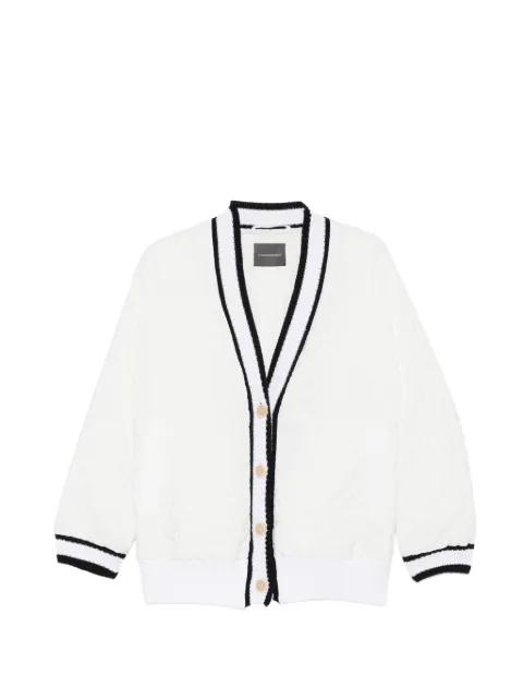 quilted V-neck padded jacket by LORENA ANTONIAZZI