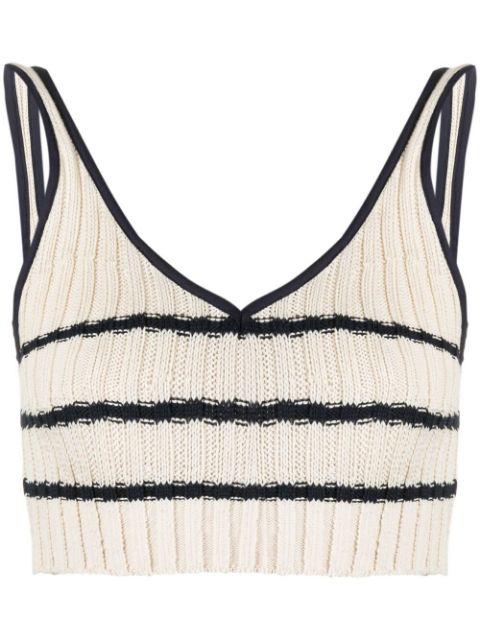 ribbed-knit cropped top by LORENA ANTONIAZZI