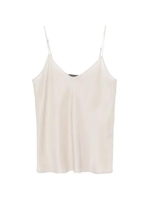 satin-finish V-neck top by LORENA ANTONIAZZI