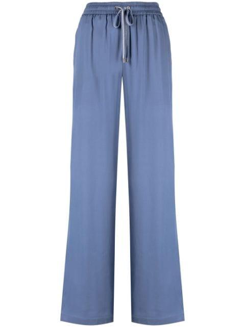 satin wide-leg track pants by LORENA ANTONIAZZI