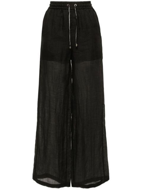 semi-sheer straight-leg trousers by LORENA ANTONIAZZI