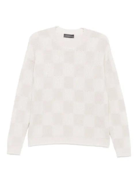 sequin-embellished check sweater by LORENA ANTONIAZZI